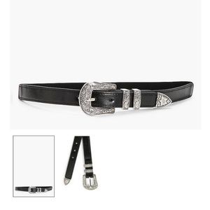 Black with Silver Western Belt